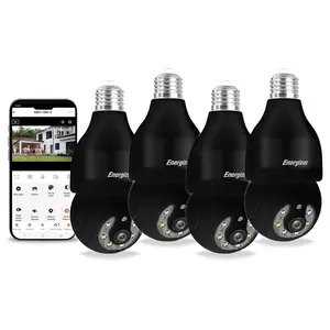 Energizer 2K Pan & Tilt Light Socket Smart Camera 4-Pack
