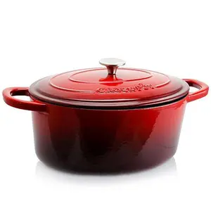 CrockPot Zesty Flavors7 Qt Cast Iron Dutch Oven in Scarlet Red