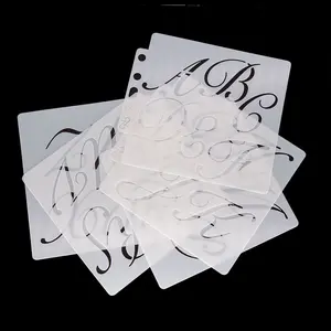 5-Piece Floral Calligraphy Letter Templates, Pre-Traced Lace Edges, Ideal for Tracing, Stenciling, and Cutting, Craft Supplies, Art Drawing Supplies