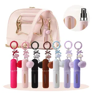 New Plush Hanging Keychain 5ML Perfume Sub-bottling Portable Travel Bottom Charger Refillable Bottles