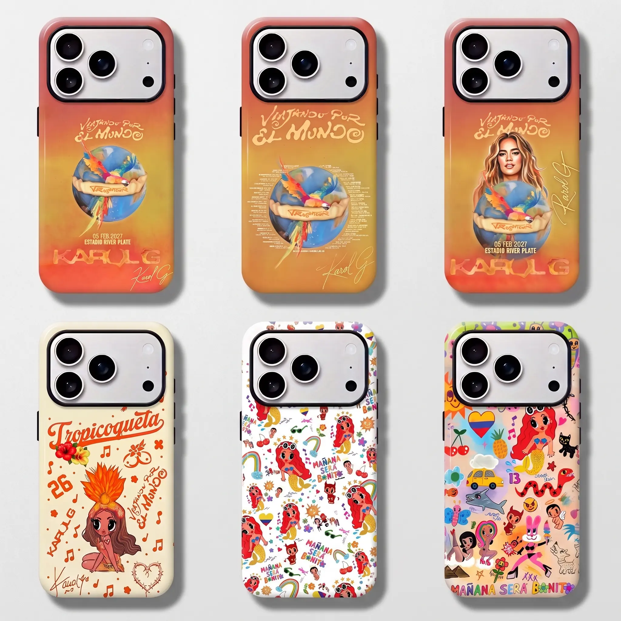 Viajando Por El Mundo Tropitour Phone Case, La Bichota Latin Queen Fans Phone Cover, Latina Phone 17 Air Pro max