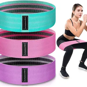 Fitness Resistance Band, 3-Level Textile Resistence Bands for Exercise, Unisex Training Bands, Multi-Color Hip Trainer for Leg Strength, Recovery, Yoga