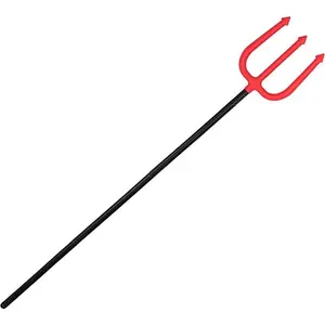 4E's Novelty 44" Devil Pitchfork Costume Accessories for Women Adult & Kids, Collapsible Plastic Red Devil Pitchfork for Halloween