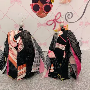 Fabric Earrings - Unique Design with Sequins and Lace Accents for Stylish Accessory