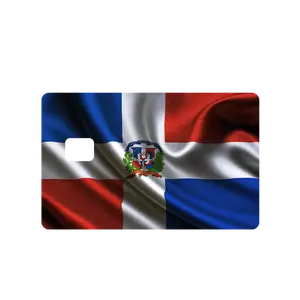 Custom Adhesive Stickers Dominican Republic  Flag Credit Card Sticker - High Quality, Waterproof, Stain Resistant