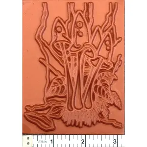 Mushroom Hats 3"x4" Rubber Texture Mat