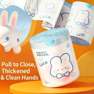 Drawstring Trash Bags Roll, 60 Count Portable Thickened Garbage Bags, Leak-Proof Plastic Bags for Kitchen Bathroom Bedroom Living Room Home Use