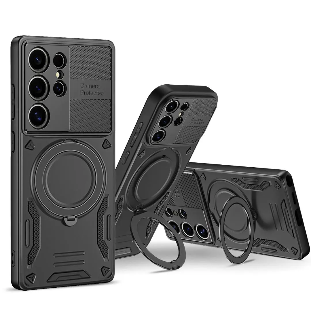 Rotating Fin Bracket Anti-Fall Protective Case, Mobile Phone Accessories for Samsung Galaxy S26 Ultra, S25 FE, S24, S23 Plus, A17, A56 5G, A36, A16, A55, A35, A15