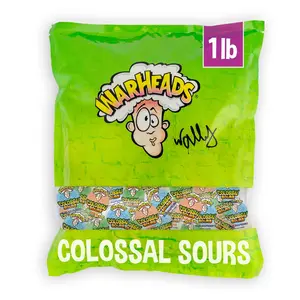WARHEADS Colossal Sour Bulk Bag – 1 lb. Candy for Sour Treats, Perfect for Snacking or Sharing, Ideal for Parties and Gatherings Bonbon Sweet