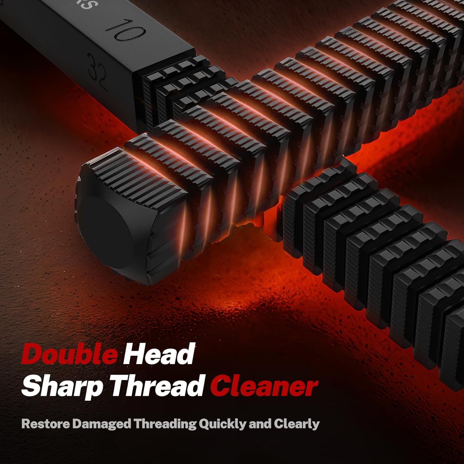 GJANSH 3 Pcs Thread File Set, SAE & Metric Thread Restorer Files, Thread Chaser Repair Tool for Damaged External Threads