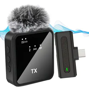 Wireless Lavalier Microphone, Professional Wireless Lavalier Microphone, Compatible With IOS/Android Smartphones, Omnidirectional Wireless Condenser Microphone For Video/Audio/Vlog Recording, Suitable For Teaching, Interviews, Live Streamin