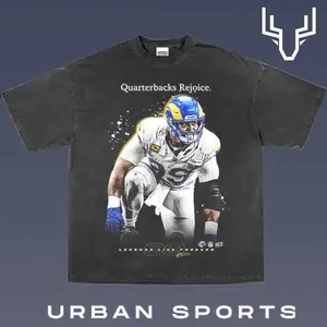 ARON DONALD 1.5 Football Retro Graphic Tee, Urban Sports Streetwear Shirt, Vintage Style Fan T-Shirt, Championship Inspired Oversized Washed Tee, Unisex Casual Sports Graphic Top for Men Women Fans