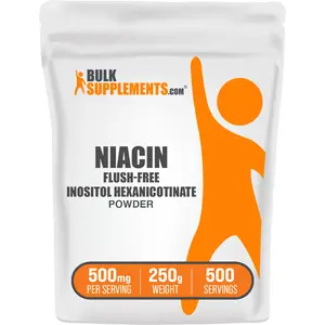 BulkSupplements - Niacin Flush-Free Inositol Hexanicotinate Powder - Boosts Energy - Healthy Skin - 250g - 500mg per Serving