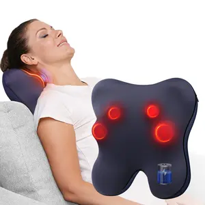 BOB AND BRAD 3D Cordless Shiatsu Neck & Back Massager,Shoulder Kneading Massager Pillow for Muscle Pain Relief,Relaxation Gifts for Women & Men Comfort