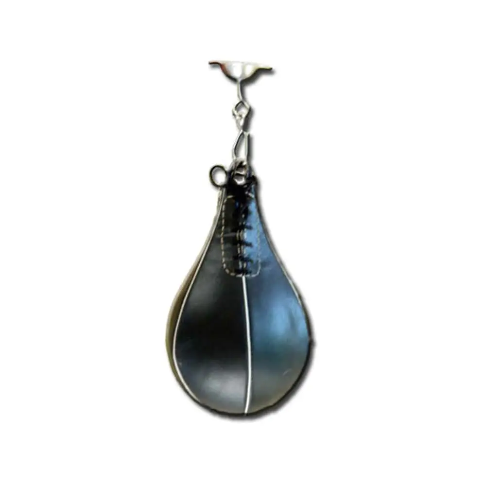 Black Polyurethane Speed Bag for Boxing & Martial Arts Training, Small Size with Metal Swivel-Hook - 11'' Length, 20'' Diameter