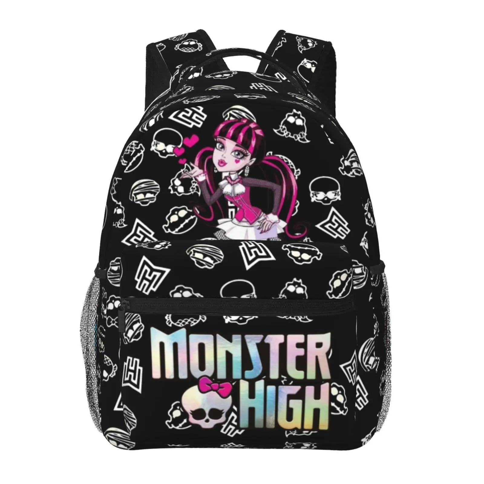 Monster high Backpack for Adults Monster high dolls Backpack with Adjustable Straps, Multi Pocket Lightweight Daypack for Work Travel Camping, Monster high doll Casual Backpack Gift for Men Women