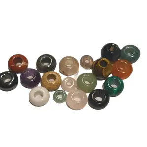 Natural Stones Crystal 18pcs Set Hair Beads Dreadlocks Accessories Large Holes Colorful Assortment Smooth Finishing Soothing Hair Rings Hairpins