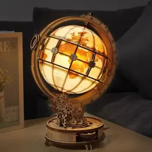 Rokr Luminous Globe 3D Wooden Model Building Block Kits Toy 180PCS Hot Selling Educational Puzzle