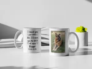 11oz Ceramic Reusable Coffee Mug - Personalized Custom Photo Dog Drink Cup with Heartfelt Quote "I Loved You Your Whole Life, I'll Miss You The Rest of Mine" (reuse-friendly kitchenware drinkware)