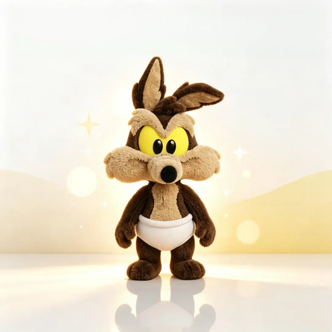 15.7 inch Baby Wile E. Coyote Looney Tunes Plush Stuffed Doll, Soft Cartoon Collectible, Great Halloween Christmas Gift for Animation Fans