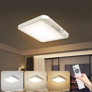 Rechargeable LED Ceiling Light, Motion Sensor Lamp, Adjustable Color Temperature, Motion Sensor, Remote Control, Wireless Battery Powered, Ideal for Bathroom, Garage, Hallway