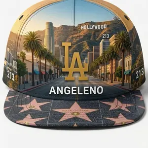 Hollywood 213 Angeleso Walk of Fame Snapback Hat with LA Logo and Palm Tree Design