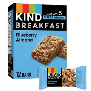 Breakfast, Healthy Snack Bar, Blueberry Almond, Gluten Free Breakfast Bars, 100% Whole Grains, 1.76 OZ Packs (6 Count)Breakfast, Healthy Snack Bar, Blueberry Almond, Gluten Free Breakfast Bars, 100% Whole Grains, 1.76 OZ Packs (6 Count)
