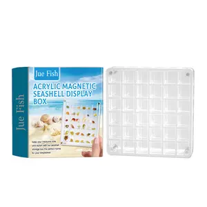 Jue-Fish Acrylic Magnetic Shell Display Box Display Decorative Shells Multi-Functional Transparent Box Organiser