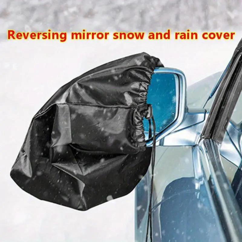 2pcs Mirror Snow Cover Rearview Mirror Cover Windshield Snow Cover Car Mirror Guard Accessories Outdoor Mirror Creative Protector Oxford Cloth Shield