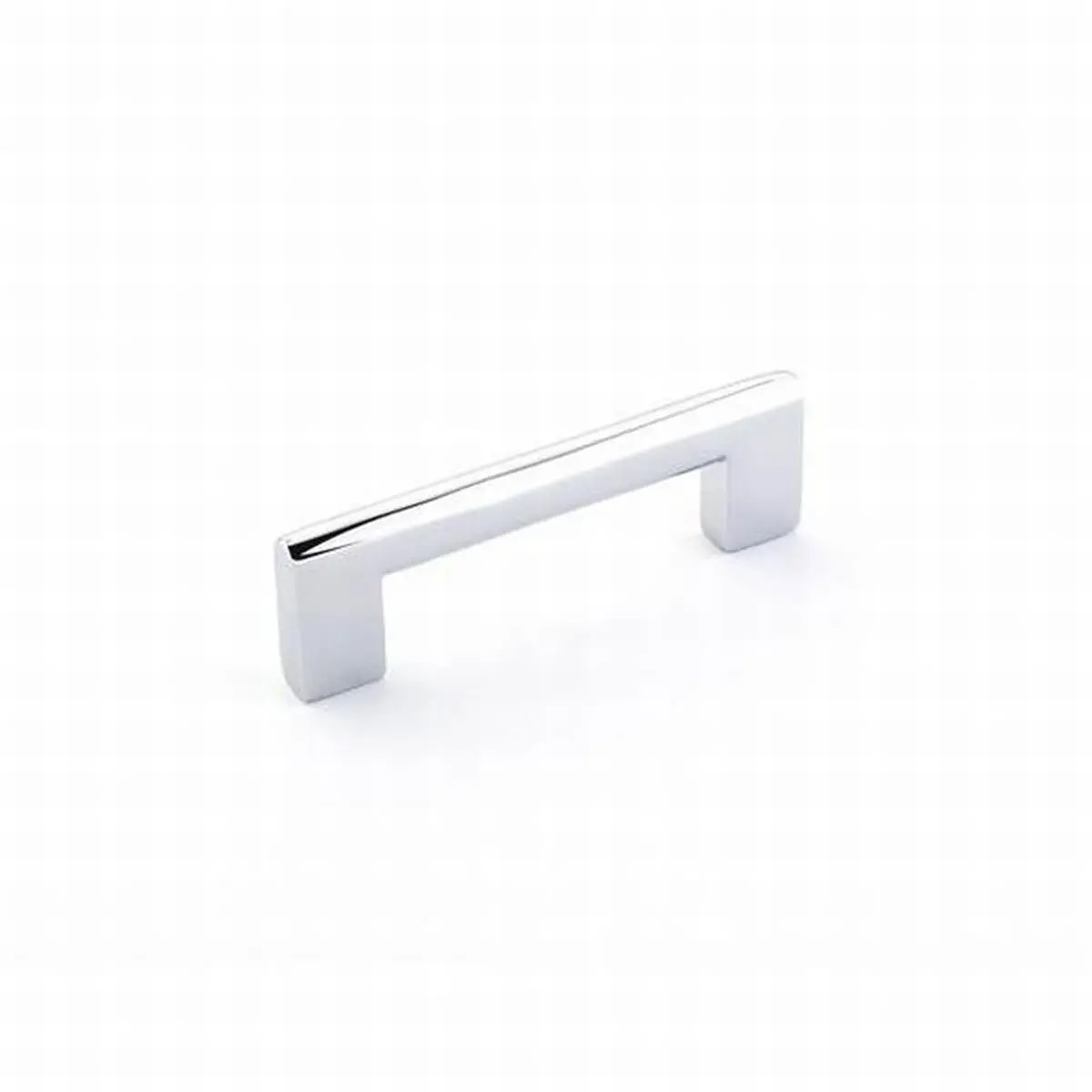 3.5 in. Center to Center (3-1/2' CTC) Contemporary Brass Metal Trail Cabinet Pull, Bright Chrome Door Handle