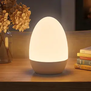 FULNIX Baby Night Light for Nursery, Eye-Caring BPA Free Touch Control Rechargeable Egg Light with 17 Color Modes, Dimmable Nursery Night Light for New Parents & Kids Bedroom