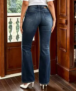 Women's bell bottoms  Jeans High Waisted Stretch Loose Jeans Trendy  Denim Pants