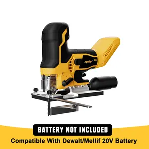 Mellif Brushless Cordless Jig Saw Compatible with Dewalt 20V MAX Battery (Battery Not Included), Brushless Orbital Tool w/ 3800 Blade Speed, 6 Variable Speed, Bevel Angle (0°-45°), 4 Orbital Settings, LED Light