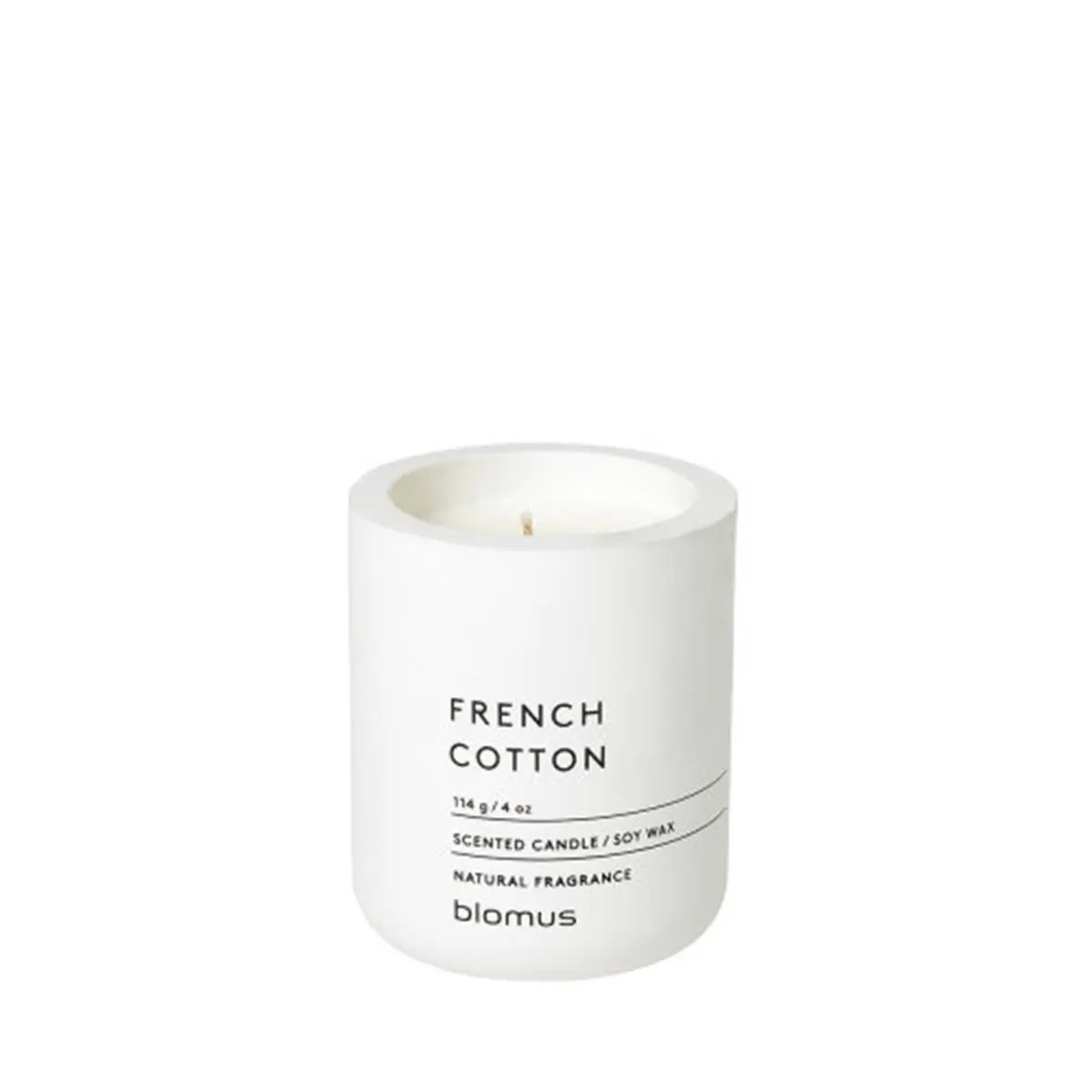 Blomus Fragrance Natural Aromatherapy Candle - Lily White French Cotton Wax, Concrete Container, Minimalist Sage Scent Room Decor Home Supply