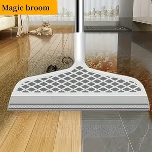 Magic Broom Sweeper with Detachable Head, 1 Count Double-sided Silicone Scraper, Easy To Remove Hair and Dust, Suitable for Bathroom, Kitchen, Living Room