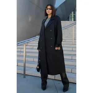 Kylie Faux Leather Trench Coat
