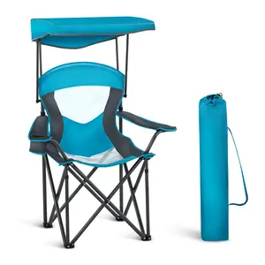 ALPHA CAMP Heavy Duty Canopy Lounge Chair Sunshade Hiking Travel Chair with Cup Holder Camping Equipment ALPHA CAMP Heavy Duty Canopy Lounge Chair Sunshade Hiking Travel Chair with Cup Holder Camping Equipment