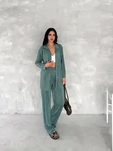 Sage Green Pleated Co-ord Set