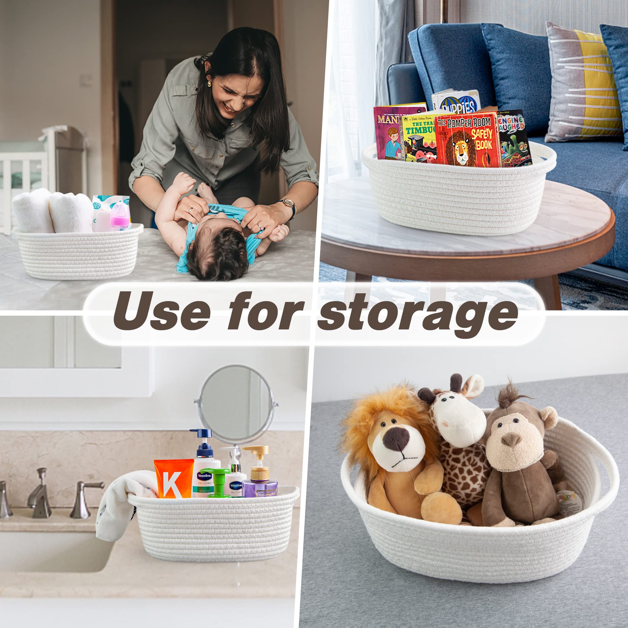 Large Easter Basket for Kids and Adults, Woven Gift Basket Empty to Fill , Decorative Wicker Storage Basket for Easter Baskets Gifts, Round Rope Basket for Home Decor