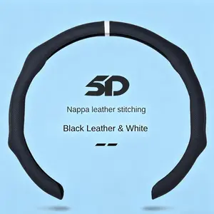 2026 New 5D Nappa Leather Steering Wheel Cover – Perforated Breathable Grip Universal for Cars & SUVs