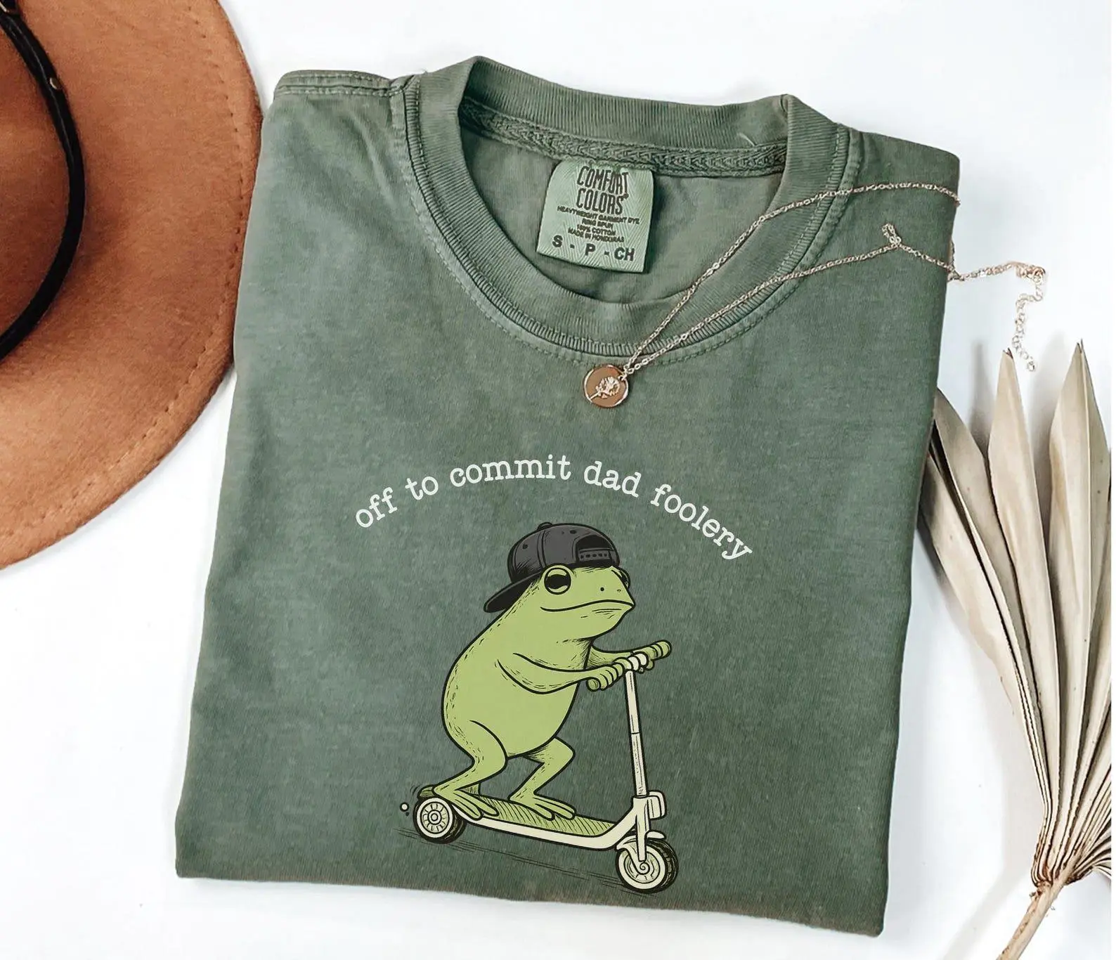 Comfort Color Off to Commit Dad Foolery Shirt Dad Frog Shirt Frog Scooter Dad Shirt Funny Dad Shirt New Dad Shirt Fatherhood shirt First Time Dad shirt