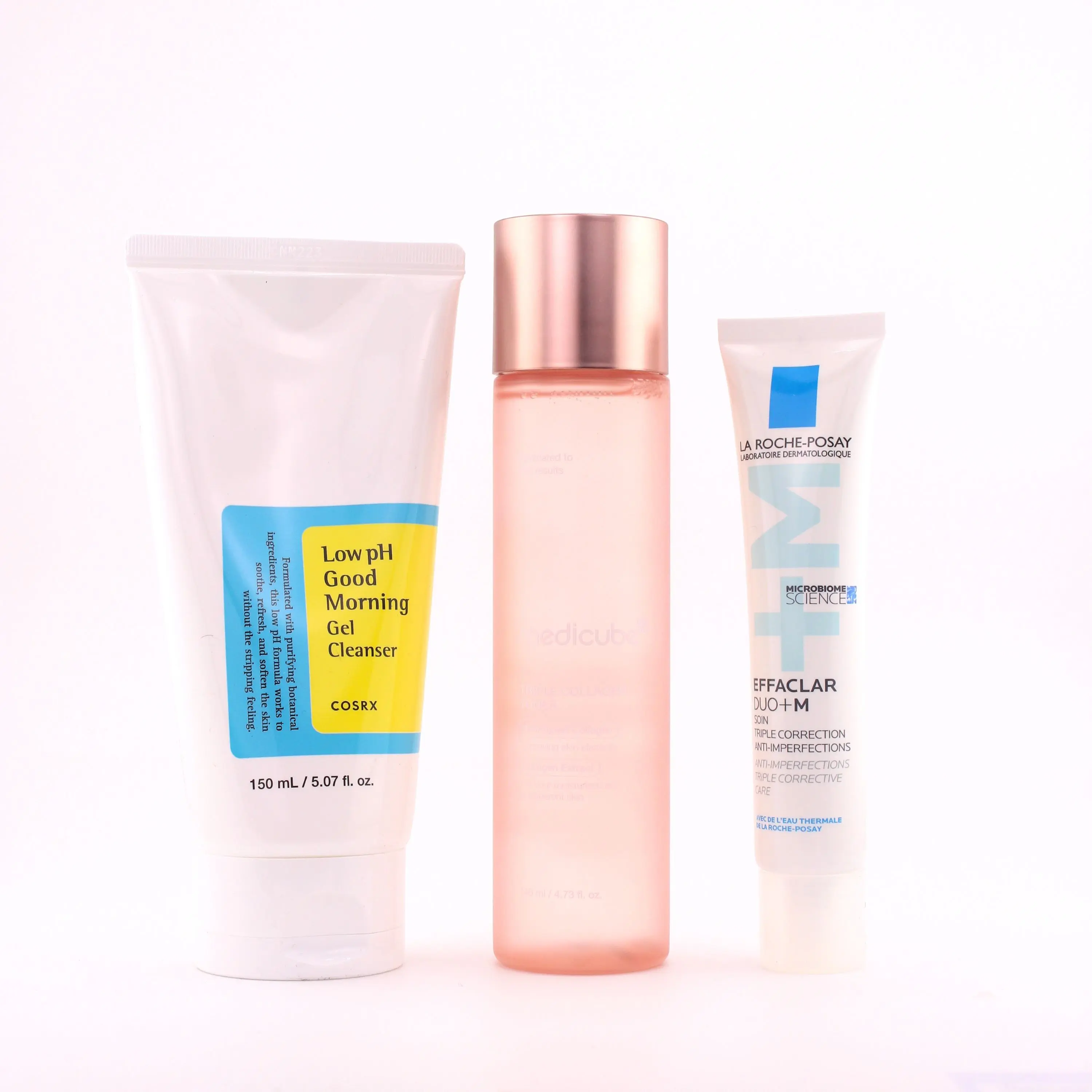 Bundle Daily Radiant Skin Care Set - CosRX Cleanser for Cleansing, La Roche-Posay Moisturizer for Hydrating, Medicube Collagen Toner, Moisturizing, Hydrate