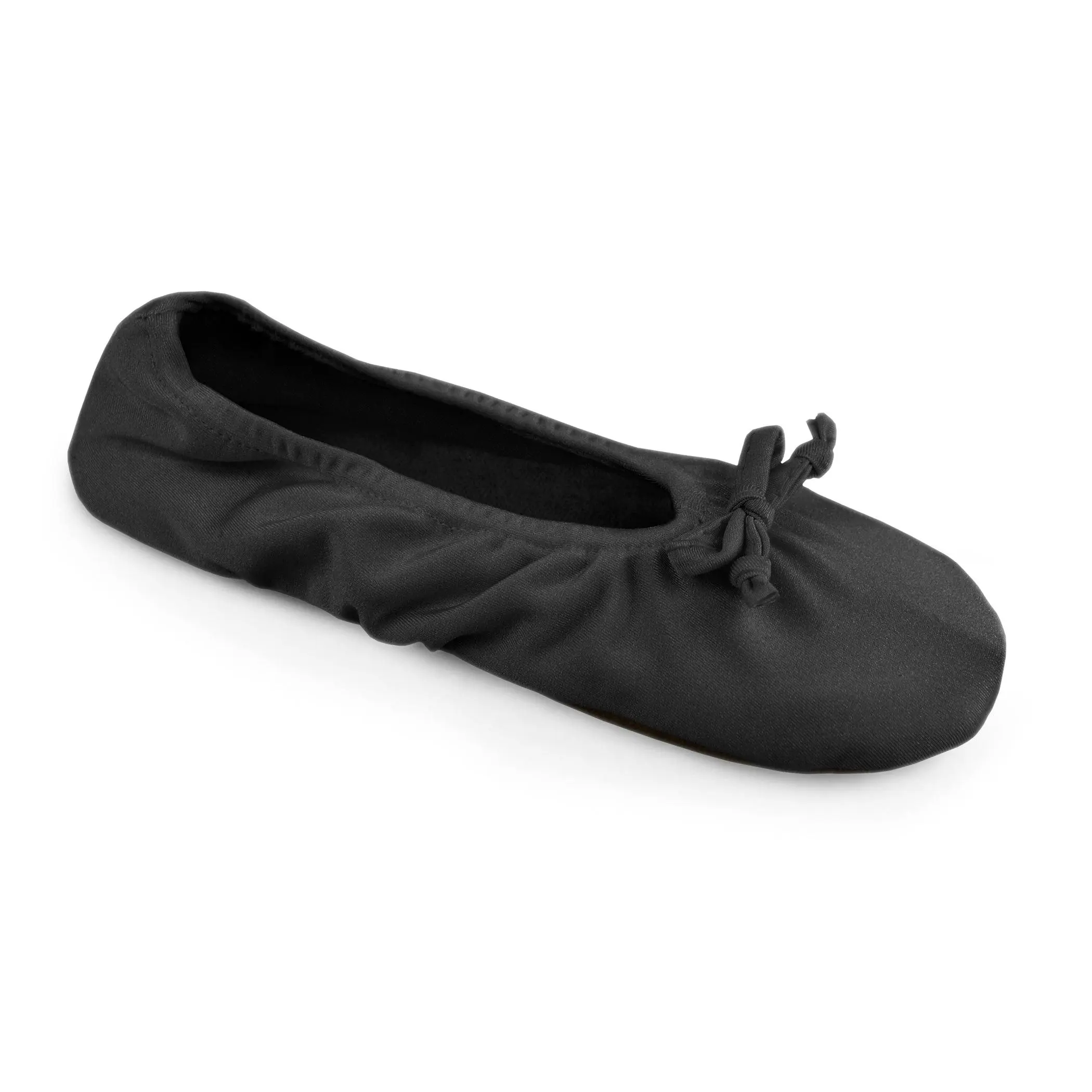 Muk Luks Women's Ballerina Slippers - Soft Stretch Satin Slip-On Flats, Cushioned Foam Insole, Suede Sole Footwear for Daily Wear Shoe