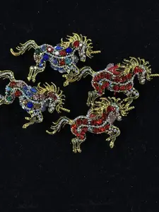 (385-386) 3PCS Unicorn Charms | Sparkling Rhinestone Fantasy Beads for DIY Jewelry