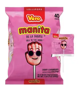 Vero - Paleta Manita - Strawberry & Cherry Flavored Lollipop 1lb Bag