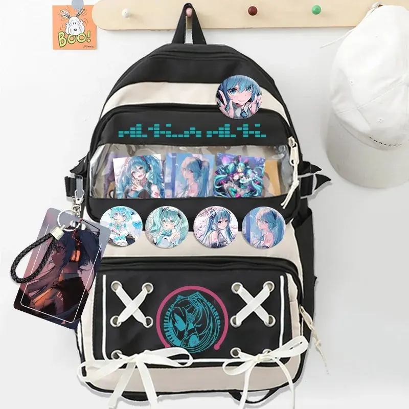 Hatsune Miku Backpack Creative High-value DIY Printing Two-dimensional Cartoon Student Large-capacity Waterproof Schoolbag Gift