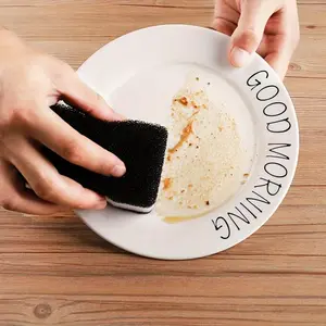 5/10pcs of dishwashing sponge cloths with deep clasps, white, double-sided thick sponge blocks, for kitchen cleaning, dishwashing cloths, towel brushes, jar magic cleaners, suitable for hotels/restaurants.