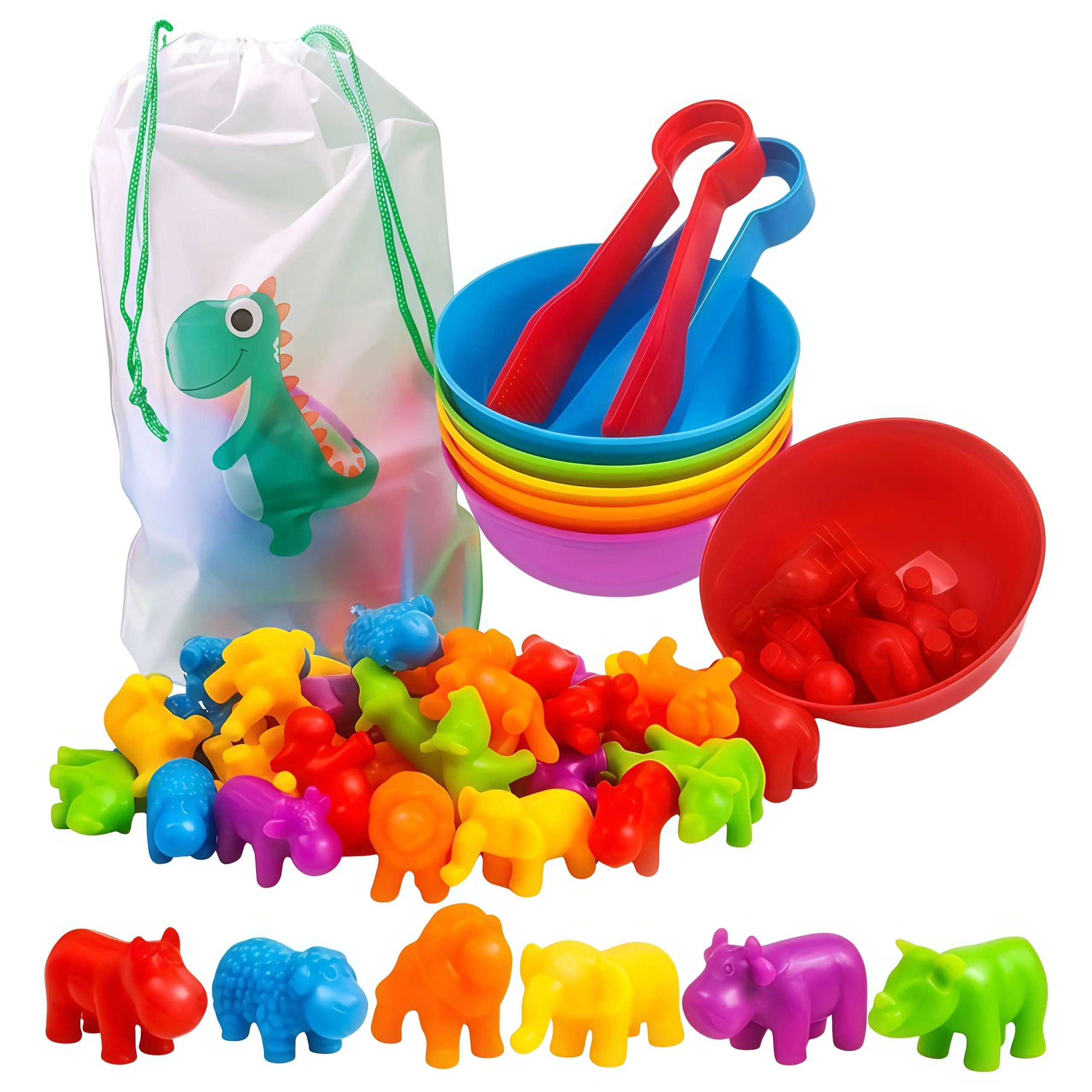 STEM Kit for, Featuring Educational Toys Such As Animal Classification Counting Toys, Matching Games, And Sorting Bowls. This Sensory Motor Toy Set Is Ideal for Learning Activities And Makes a Great Gift, Designed for Easy Storage