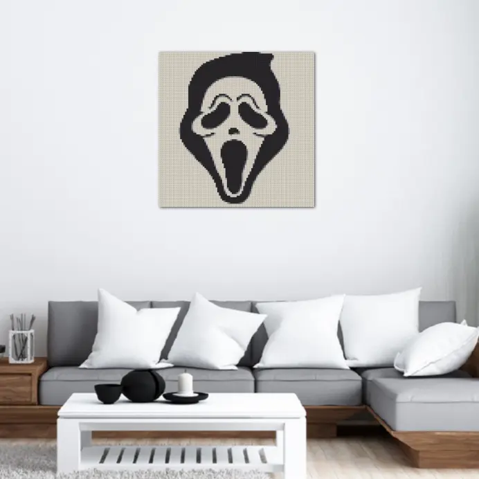 Scream Mask Halloween Brick Building Kit 2500+ Pieces DIY Brick By Number