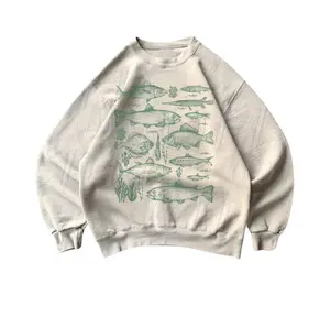Vintage Fish Tattoo Style Sweatshirt, Retro Fisher Sweater, Fish Shirt For Men, Bass Gifts, Fisher Tee, Bass Lovers, Fisher Gifts, Ocean